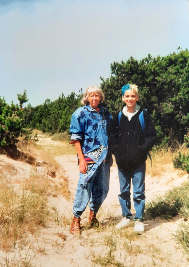 Troll og barnebarnet Magnus, Råbjerg Mile, sommeren 1997